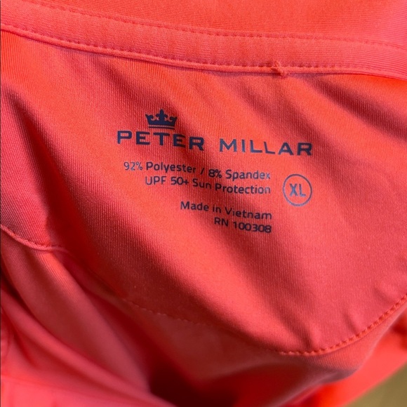 Peter Millar Bright Coral Performance Polo - Picture 2 of 4